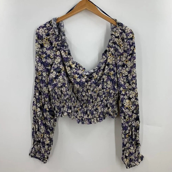 Elodie Women's Floral Cropped Long Sleeve Top ( Lot of 2 ) Size XL NWT - Picture 1 of 14